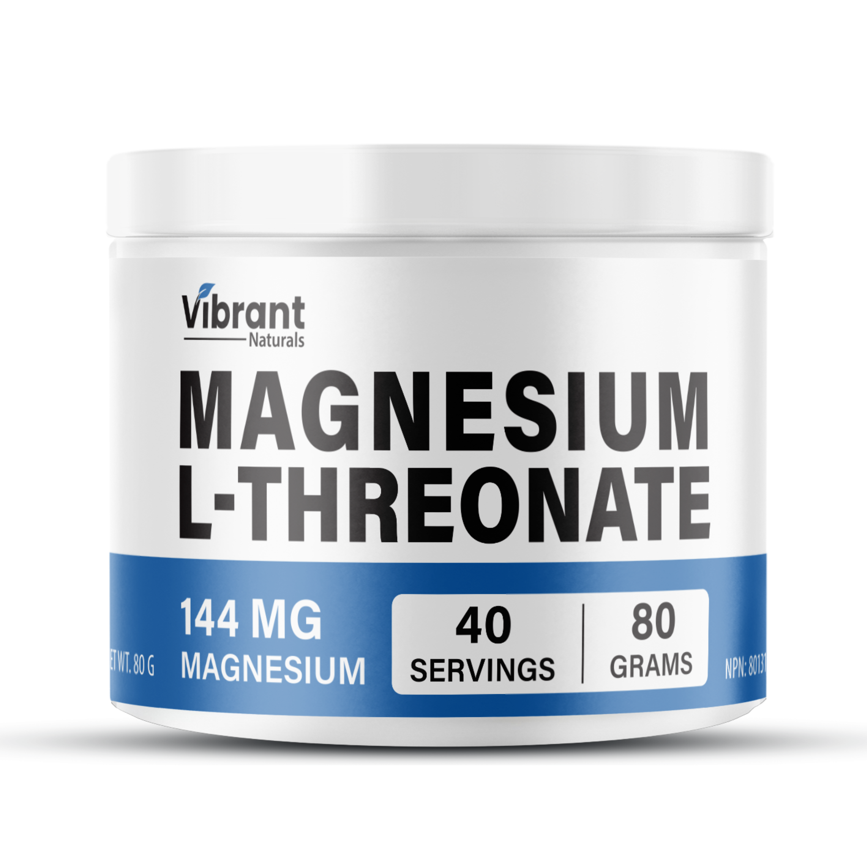 Magnesium L-Threonate Powder | 80 Grams | Canada | Vibrant Naturals