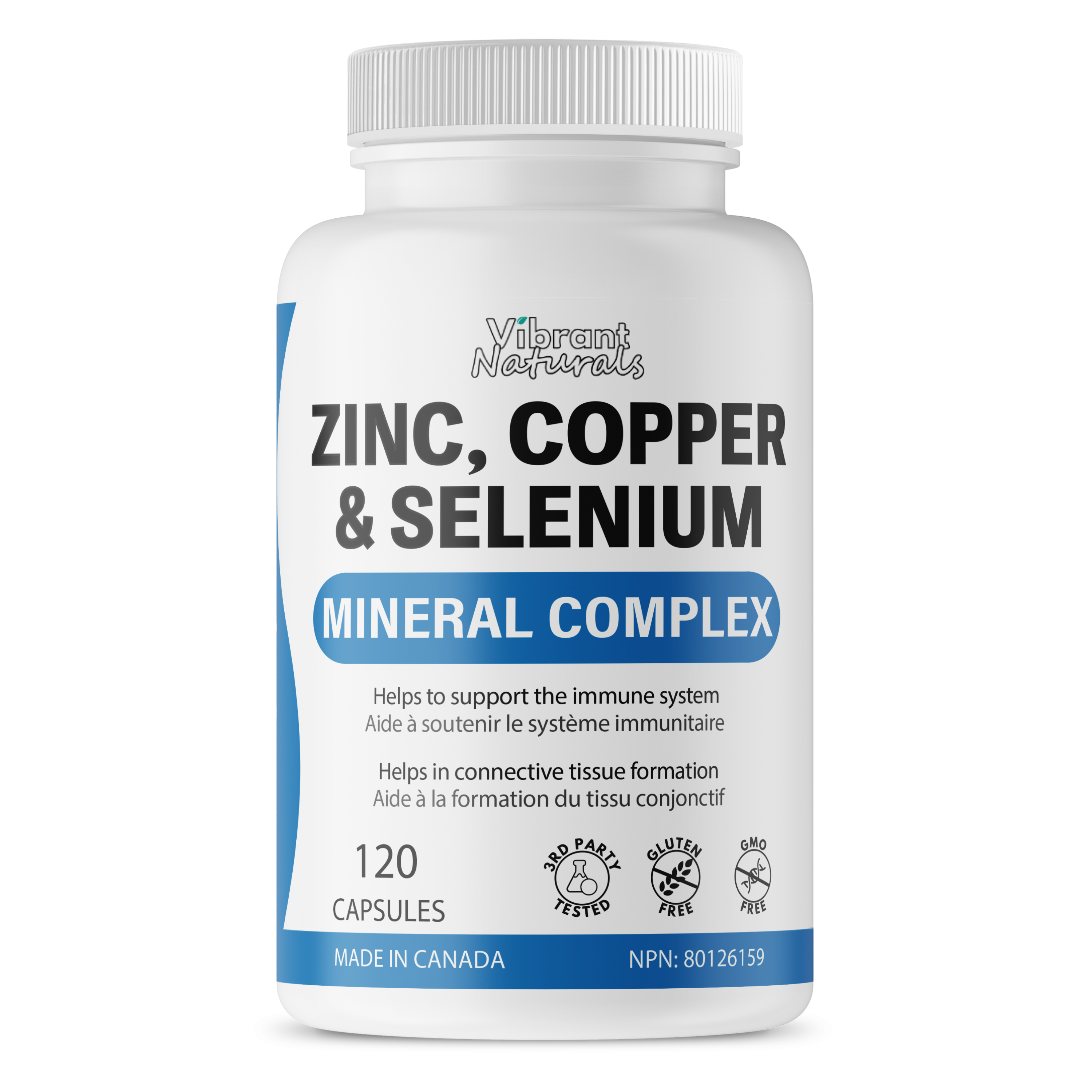 Zinc Copper Selenium Supplement - 120 Capsules, Made In Canada ...